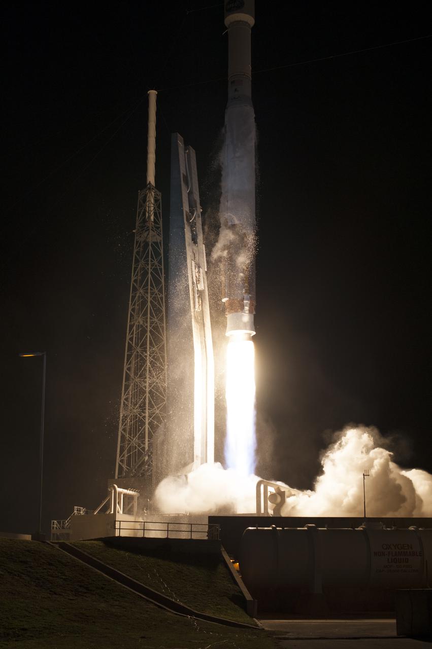 CAPE CANAVERAL, Fla. – The United Launch Alliance Atlas V rocket lifts off from Space Launch Complex 41 at Cape Canaveral Air Force Station carrying NASA's Tracking and Data Relay Satellite, or TDRS-L, spacecraft to Earth orbit. Liftoff was at 9:33 p.m. EST. The TDRS-L spacecraft is the second of three new satellites designed to ensure vital operational continuity for NASA by expanding the lifespan of the Tracking and Data Relay Satellite System TDRSS fleet, which consists of eight satellites in geosynchronous orbit. The spacecraft provide tracking, telemetry, command and high bandwidth data return services for numerous science and human exploration missions orbiting Earth. These include NASA's Hubble Space Telescope and the International Space Station. TDRS-L has a high-performance solar panel designed for more spacecraft power to meet the growing S-band communications requirements. TDRSS is one of NASA Space Communication and Navigation’s SCaN three networks providing space communications to NASA’s missions. For more information more about TDRS-L, visit: http:__www.nasa.gov_tdrs To learn more about SCaN, visit: www.nasa.gov_scan Photo credit: NASA_Tony Gray and Sandy Joseph