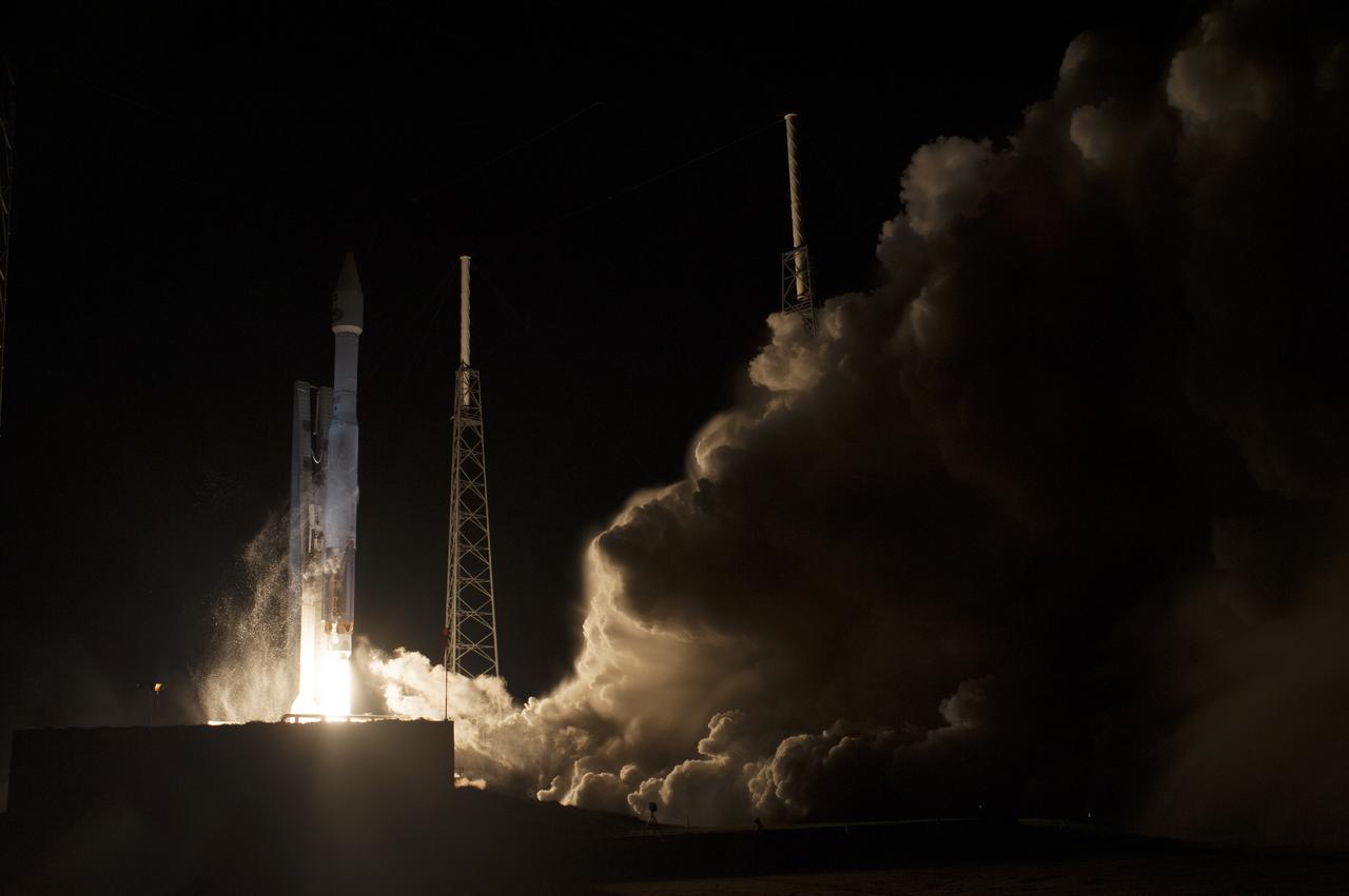 CAPE CANAVERAL, Fla. – The United Launch Alliance Atlas V rocket lifts off from Space Launch Complex 41 at Cape Canaveral Air Force Station carrying NASA's Tracking and Data Relay Satellite, or TDRS-L, spacecraft to Earth orbit. Liftoff was at 9:33 p.m. EST. The TDRS-L spacecraft is the second of three new satellites designed to ensure vital operational continuity for NASA by expanding the lifespan of the Tracking and Data Relay Satellite System TDRSS fleet, which consists of eight satellites in geosynchronous orbit. The spacecraft provide tracking, telemetry, command and high bandwidth data return services for numerous science and human exploration missions orbiting Earth. These include NASA's Hubble Space Telescope and the International Space Station. TDRS-L has a high-performance solar panel designed for more spacecraft power to meet the growing S-band communications requirements. TDRSS is one of NASA Space Communication and Navigation’s SCaN three networks providing space communications to NASA’s missions. For more information more about TDRS-L, visit: http:__www.nasa.gov_tdrs To learn more about SCaN, visit: www.nasa.gov_scan Photo credit: NASA_Tony Gray and Sandy Joseph