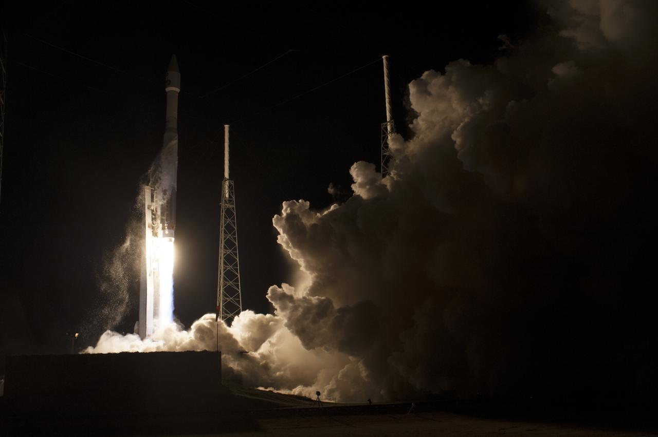 CAPE CANAVERAL, Fla. – The United Launch Alliance Atlas V rocket lifts off from Space Launch Complex 41 at Cape Canaveral Air Force Station carrying NASA's Tracking and Data Relay Satellite, or TDRS-L, spacecraft to Earth orbit. Liftoff was at 9:33 p.m. EST. The TDRS-L spacecraft is the second of three new satellites designed to ensure vital operational continuity for NASA by expanding the lifespan of the Tracking and Data Relay Satellite System TDRSS fleet, which consists of eight satellites in geosynchronous orbit. The spacecraft provide tracking, telemetry, command and high bandwidth data return services for numerous science and human exploration missions orbiting Earth. These include NASA's Hubble Space Telescope and the International Space Station. TDRS-L has a high-performance solar panel designed for more spacecraft power to meet the growing S-band communications requirements. TDRSS is one of NASA Space Communication and Navigation’s SCaN three networks providing space communications to NASA’s missions. For more information more about TDRS-L, visit: http:__www.nasa.gov_tdrs To learn more about SCaN, visit: www.nasa.gov_scan Photo credit: NASA_Tony Gray and Sandy Joseph
