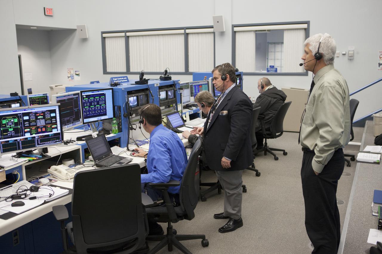 CAPE CANAVERAL, Fla. – At Cape Canaveral Air Force Station's Atlas V Spaceflight Operations Center NASA and contractor managers and engineers monitor progress of the countdown for the launch the agency's Tracking and Data Relay Satellite, or TDRS-L, spacecraft atop a United Launch Alliance Atlas V rocket. The TDRS-L spacecraft is the second of three new satellites designed to ensure vital operational continuity for NASA by expanding the lifespan of the Tracking and Data Relay Satellite System TDRSS fleet, which consists of eight satellites in geosynchronous orbit. The spacecraft provide tracking, telemetry, command and high bandwidth data return services for numerous science and human exploration missions orbiting Earth. These include NASA's Hubble Space Telescope and the International Space Station. TDRS-L has a high-performance solar panel designed for more spacecraft power to meet the growing S-band communications requirements. TDRSS is one of NASA Space Communication and Navigation’s SCaN three networks providing space communications to NASA’s missions. For more information more about TDRS-L, visit: http:__www.nasa.gov_tdrs To learn more about SCaN, visit: www.nasa.gov_scan Photo credit: NASA_Kim Shiflett
