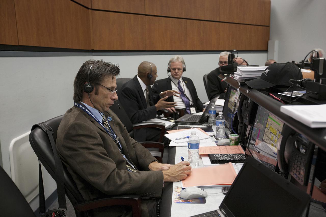 CAPE CANAVERAL, Fla. – At Cape Canaveral Air Force Station's Atlas V Spaceflight Operations Center NASA and contractor managers and engineers monitor progress of the countdown for the launch the agency's Tracking and Data Relay Satellite, or TDRS-L, spacecraft atop a United Launch Alliance Atlas V rocket.   The TDRS-L spacecraft is the second of three new satellites designed to ensure vital operational continuity for NASA by expanding the lifespan of the Tracking and Data Relay Satellite System TDRSS fleet, which consists of eight satellites in geosynchronous orbit. The spacecraft provide tracking, telemetry, command and high bandwidth data return services for numerous science and human exploration missions orbiting Earth. These include NASA's Hubble Space Telescope and the International Space Station. TDRS-L has a high-performance solar panel designed for more spacecraft power to meet the growing S-band communications requirements. TDRSS is one of NASA Space Communication and Navigation’s SCaN three networks providing space communications to NASA’s missions. For more information more about TDRS-L, visit: http:__www.nasa.gov_tdrs To learn more about SCaN, visit: www.nasa.gov_scan Photo credit: NASA_Kim Shiflett