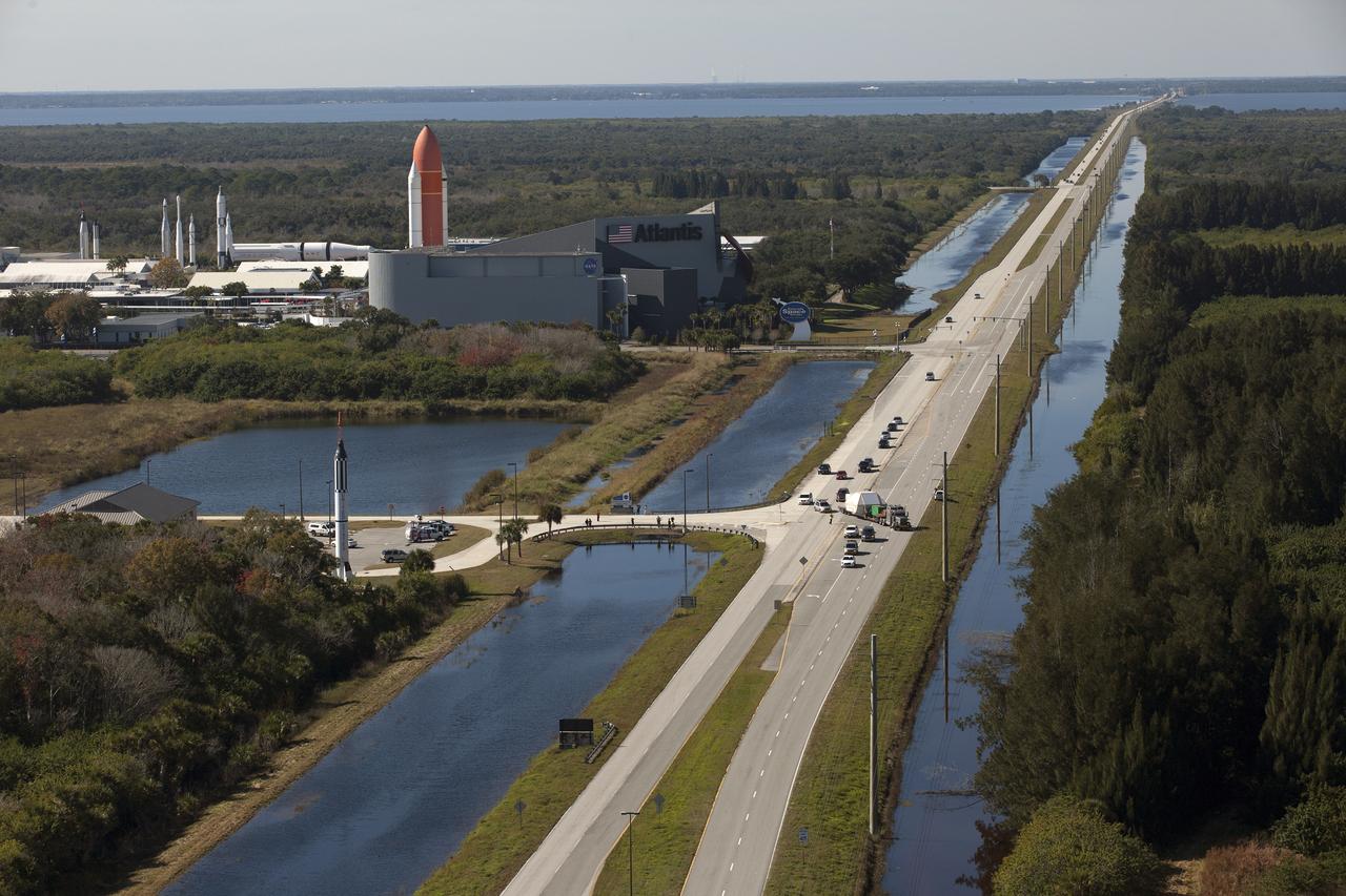 Aerial of Orion Returns to KSC after Successful Mission