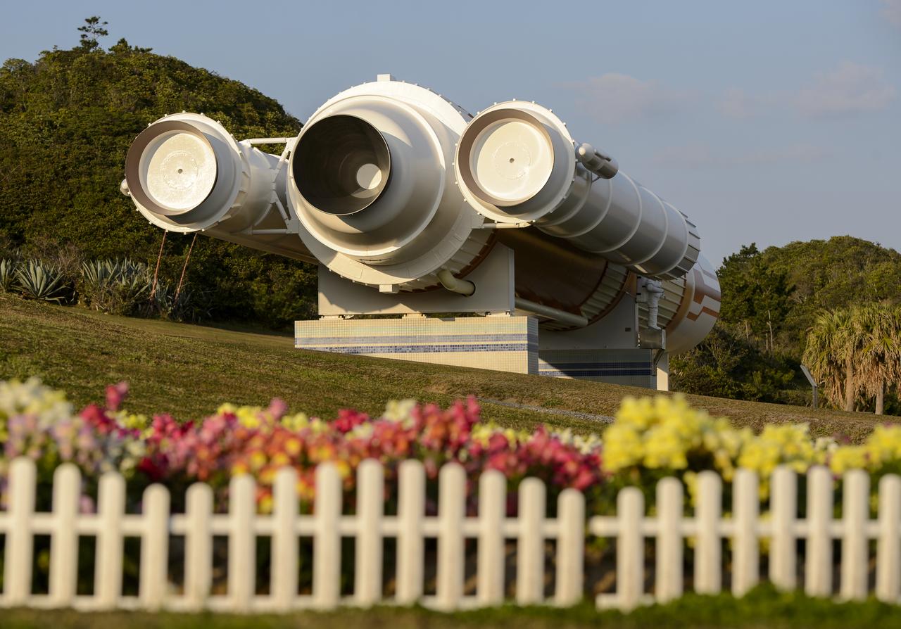 A full size model of an H-II rocket is seen at the Japan Aerospace Exploration Agency’s (JAXA) Tanegashima Space Center (TNSC) visitors center a week ahead of the planned launch of an H-IIA rocket carrying the Global Precipitation Measurement (GPM) Core Observatory, Friday, Feb. 21, 2014, Tanegashima Island, Japan. The NASA-JAXA GPM spacecraft will collect information that unifies data from an international network of existing and future satellites to map global rainfall and snowfall every three hours. Photo Credit: (NASA/Bill Ingalls)