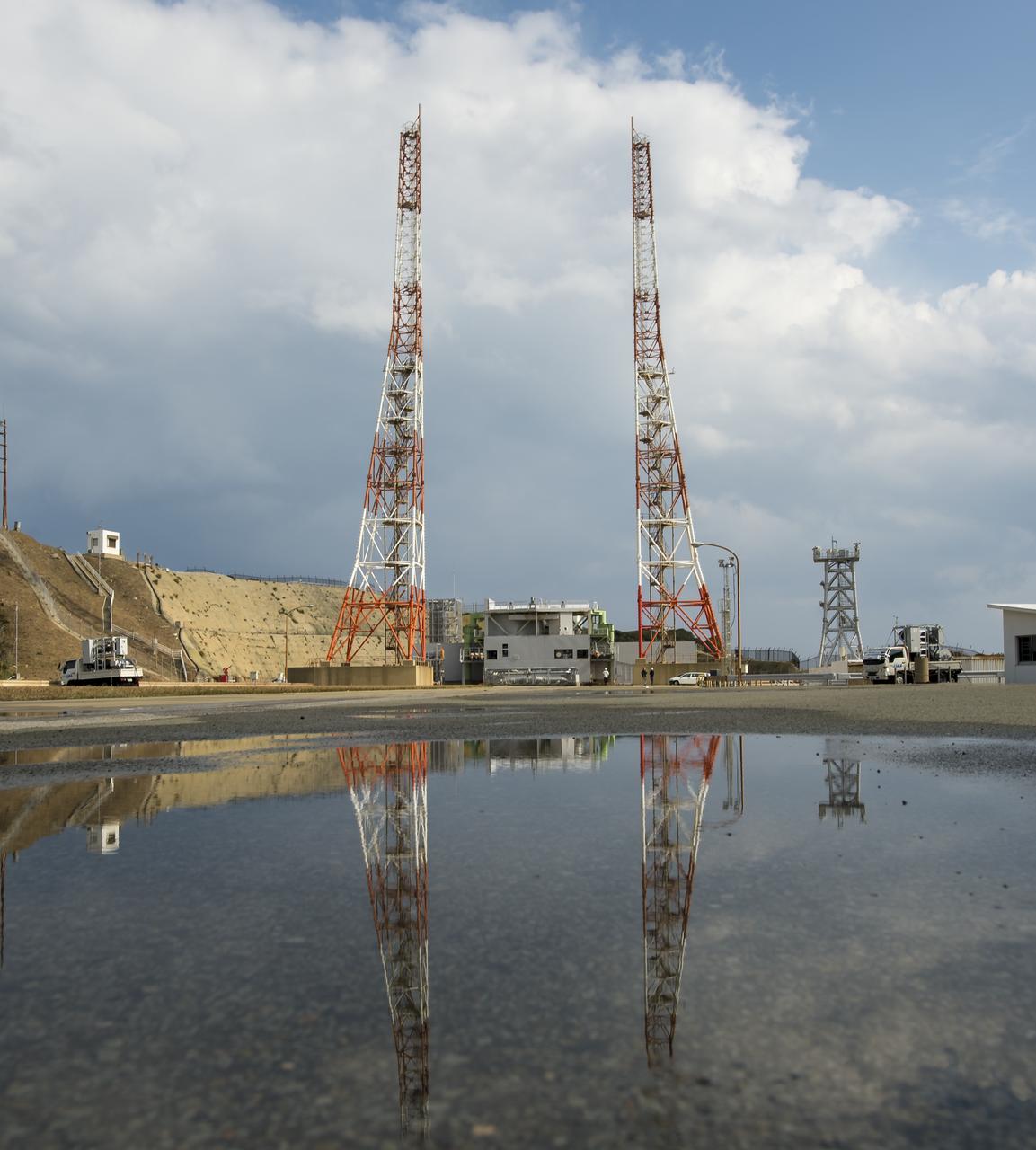 Launch pad 1 is seen at the Tanegashima Space Center (TNSC) on Monday, Feb. 24, 2014 in Tanegashima, Japan. A Japanese H-IIA rocket carrying the NASA-Japan Aerospace Exploration Agency (JAXA), Global Precipitation Measurement (GPM) Core Observatory is planned for launch from pad 1 on Feb. 28, 2014. Once launched, the GPM spacecraft will collect information that unifies data from an international network of existing and future satellites to map global rainfall and snowfall every three hours.  Photo Credit: (NASA/Bill Ingalls)