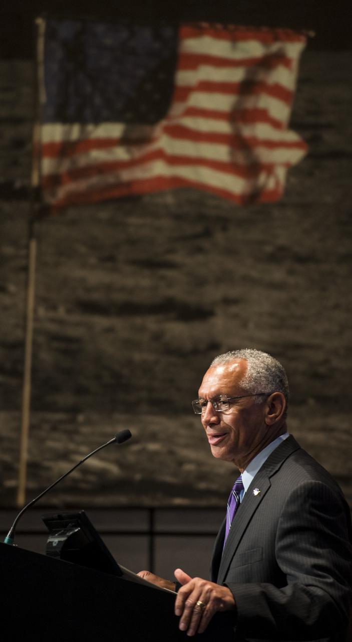 NASA Administrator Charles Bolden speaks during an Exploration Forum showcasing NASA's human exploration path to Mars in the James E. Webb Auditorium at NASA Headquarters on Tuesday, April 29, 2014. Photo Credit: (NASA/Joel Kowsky)