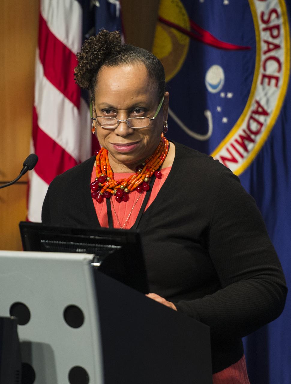 Brenda Manuel, Associate Administrator for Diversity and Equal Opportunity at NASA gives opening remarks at an event celebrating the 50th Anniversary of the Civil Rights Act of 1964 on Monday, June 23, 2014 in the James E. Webb Auditorium at NASA Headquarters in Washington, DC. the event highlighted the influence of the Civil Rights Act on NASA. Photo Credit: (NASA/Joel Kowsky)