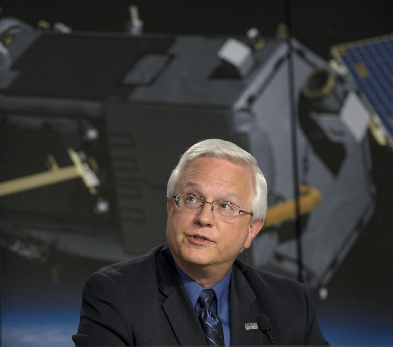 Vern Thorp, United Launch Alliance program manager, NASA missions, discusses the launch of NASA’s Orbiting Carbon Observatory-2 (OCO-2) onboard a ULA Delta II rocket, during a press briefing, Sunday, June 29, 2014, at the Vandenberg Air Force Base, Calif. OCO-2 will measure the global distribution of carbon dioxide, the leading human-produced greenhouse gas driving changes in Earth’s climate. OCO-2 is set to launch on July 1, 2014 at 2:59 a.m. PDT. Photo Credit: (NASA/Bill Ingalls)