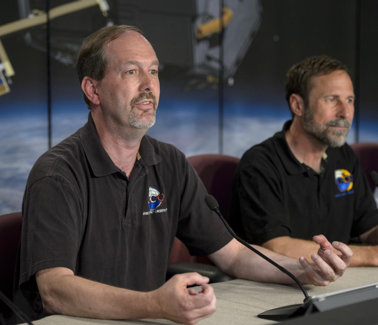 Ken Jucks, OCO-2 program scientist, NASA Headquarters talks during an Orbiting Carbon Observatory-2 (OCO-2) science briefing, Sunday, June 29, 2014, Vandenberg Air Force Base, Calif. OCO-2 will measure the global distribution of carbon dioxide, the leading human-produced greenhouse gas driving changes in Earth’s climate. OCO-2 is set to launch on July 1, 2014 at 2:59 a.m. PDT. Photo Credit: (NASA/Bill Ingalls)