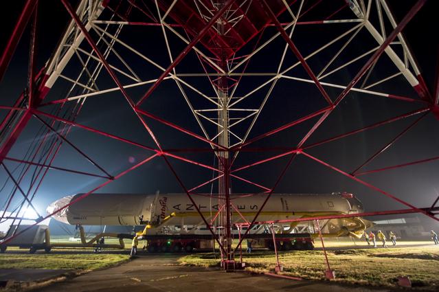 NASA image: Antares Rocket Rollout