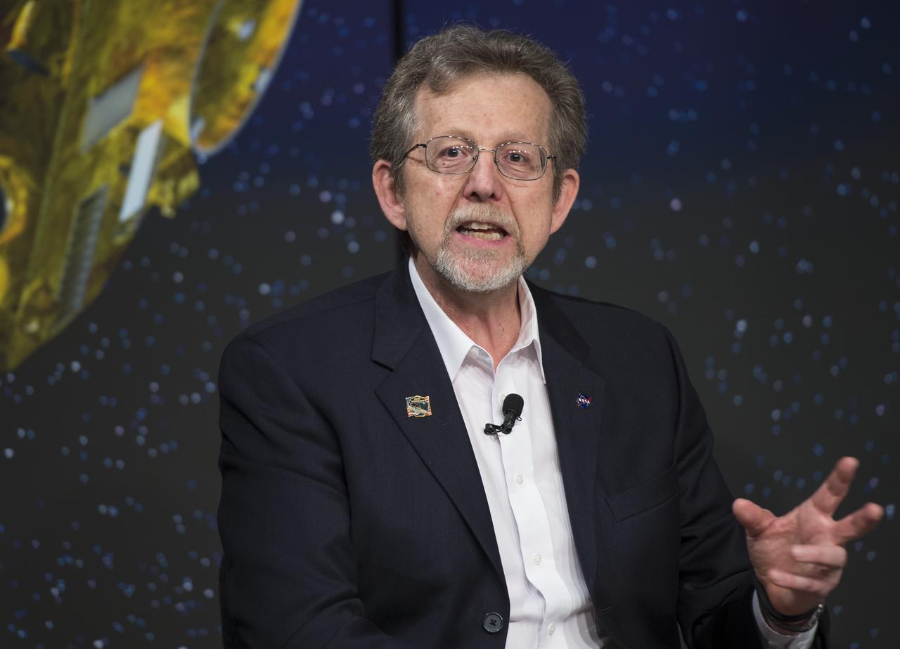 Dr. Jim Green, Director of NASA’s Planetary Division, speaks on a panel at the "New Horizons: The First Mission to the Pluto System and the Kuiper Belt" Event at NASA Headquarters in Washington, DC Monday, August 25, 2014. Scientists discussed how the first images of Pluto and its moons would be captured by the New Horizons spacecraft during a five month long reconnaissance flyby study starting in the summer of 2015.  New Horizons launched on January 19, 2006 and is scheduled to make its closest approach to Pluto on July 14, 2015. Photo Credit: (NASA/Aubrey Gemignani)