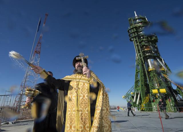 NASA image: Expedition 42 Soyuz Blessing