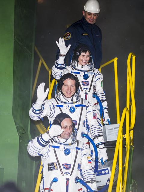 NASA image: Expedition 42 Crew Wave
