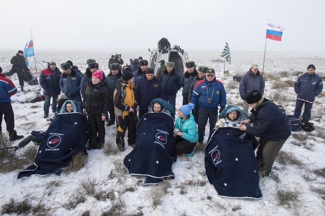 NASA image: Expedition 42 Soyuz TMA-14M Landing