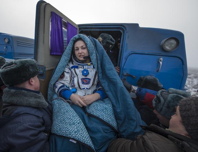NASA image: Expedition 42 Soyuz TMA-14M Landing
