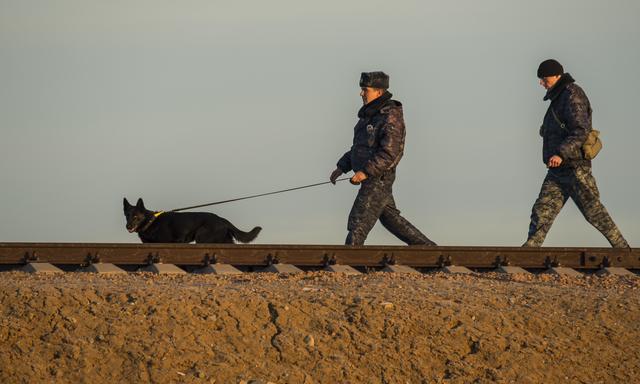 NASA image: Expedition 43 Soyuz Rollout