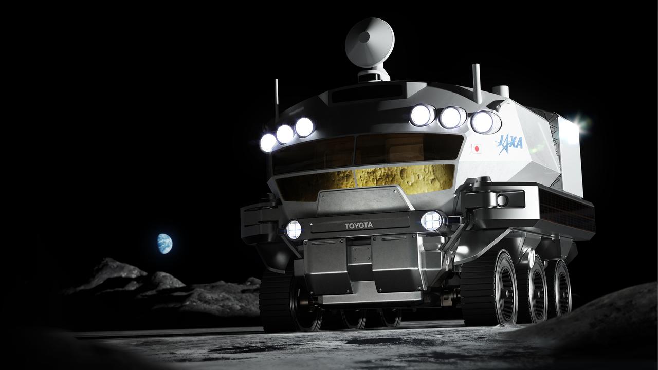 A concept image of a pressurized rover on the surface of the Moon. Image Credit: JAXA/Toyota 