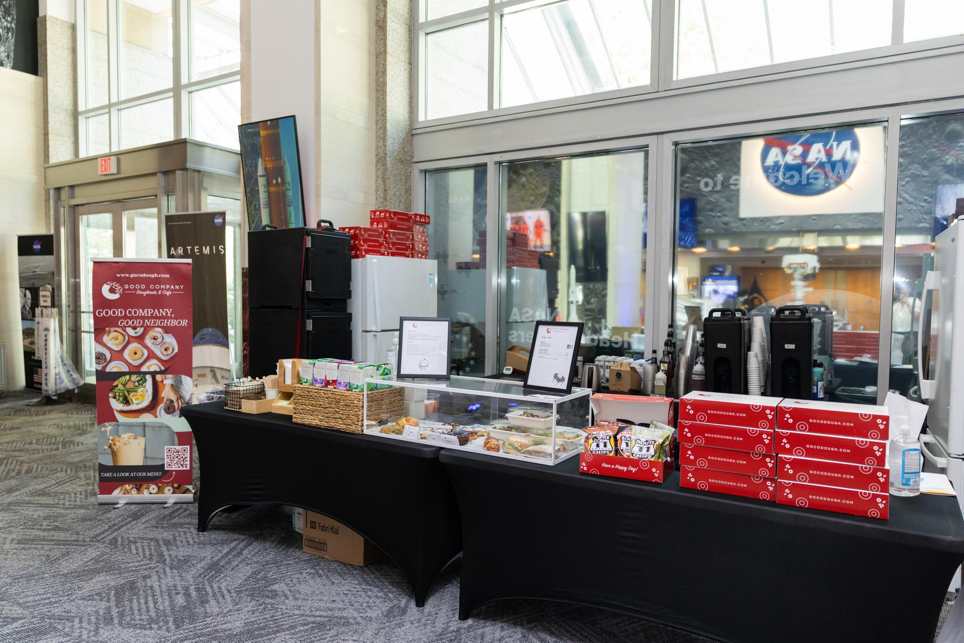 NASA Headquarters redesign featuring artifacts, interactive exhibits, replica mars rover, and donut shop at NASA Headquarters in Washington, DC. Photo Credit: (NASA/Tiffany Coutris)