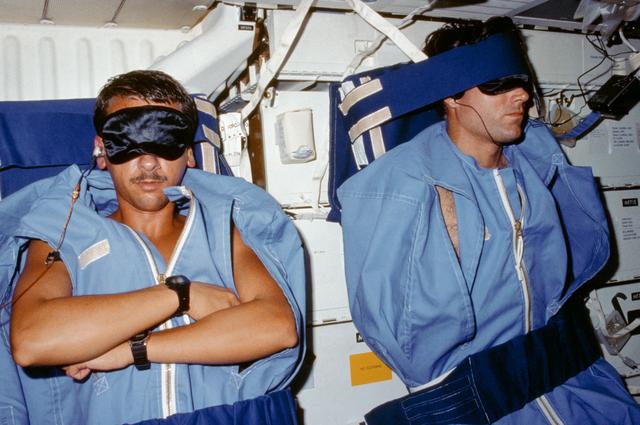 NASA image: STS-41D crew activities