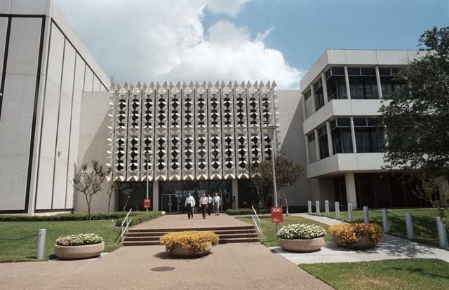 NASA image: Front view of bldg 30 which houses mission control