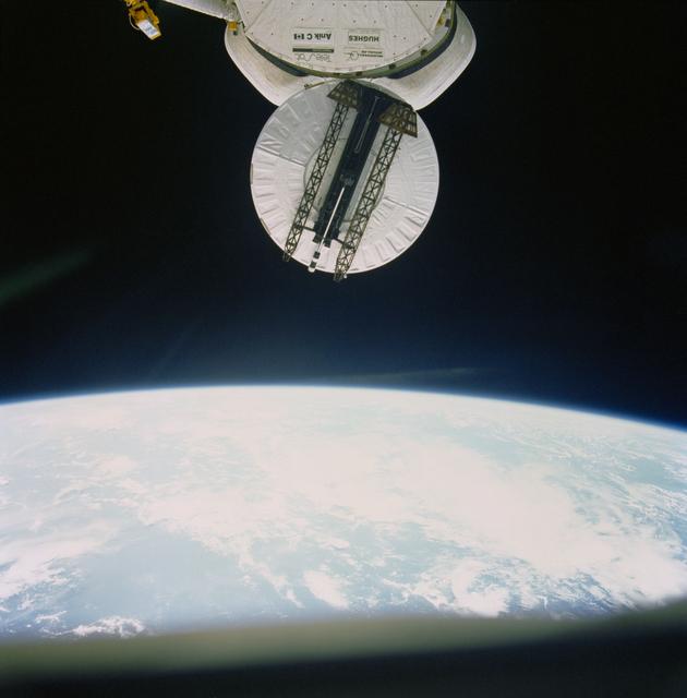 NASA image: View of the Syncom IV (LEASAT) satellite deployment