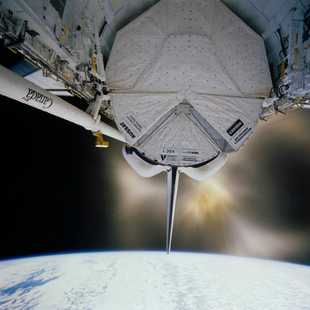 NASA image: View of the firing of a single engine OMS