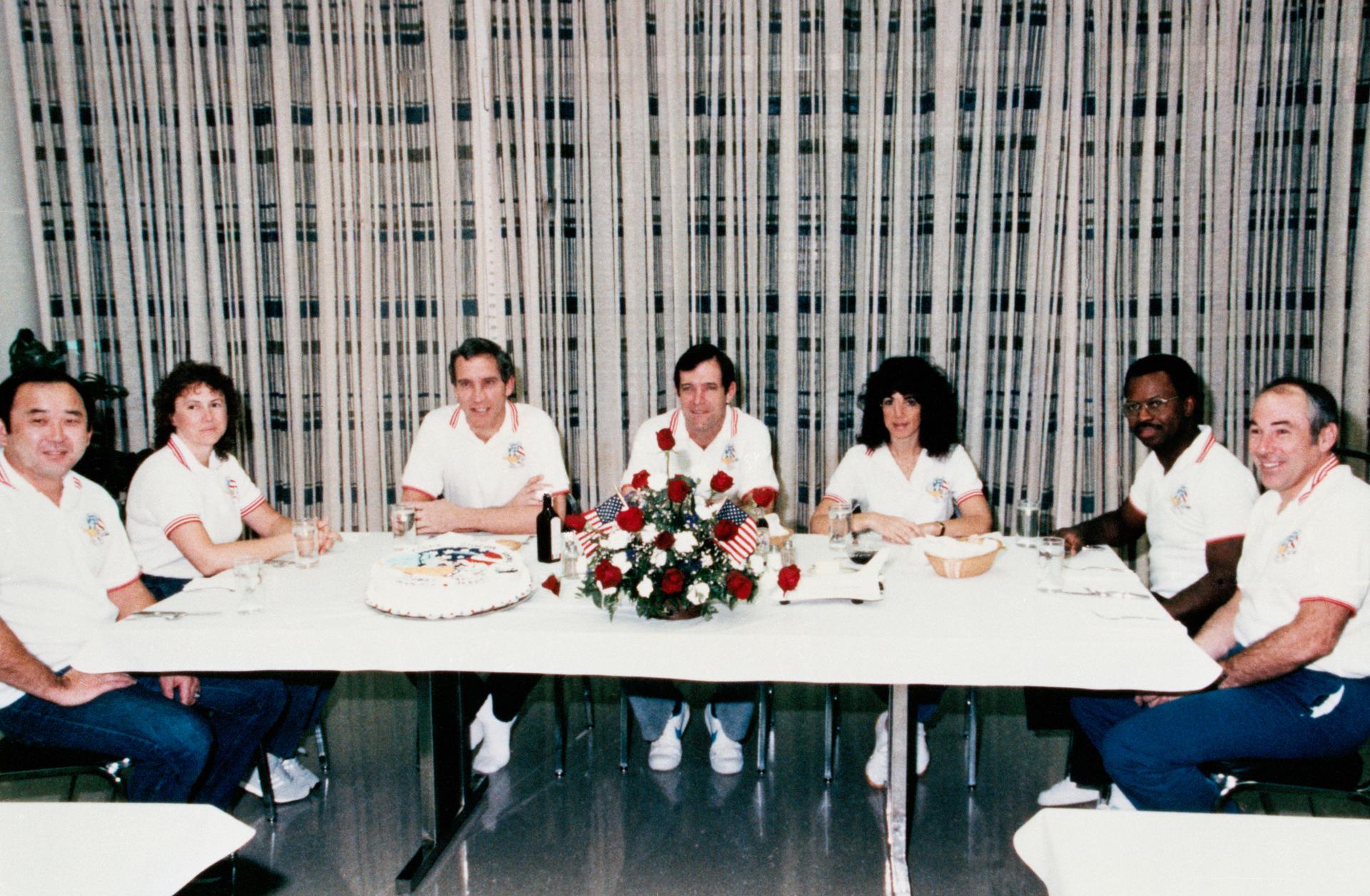 STS-51L crew breakfast