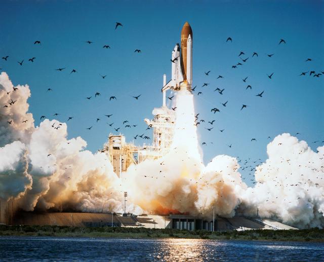NASA image: Liftoff of Shuttle Challenger for STS 51-L mission