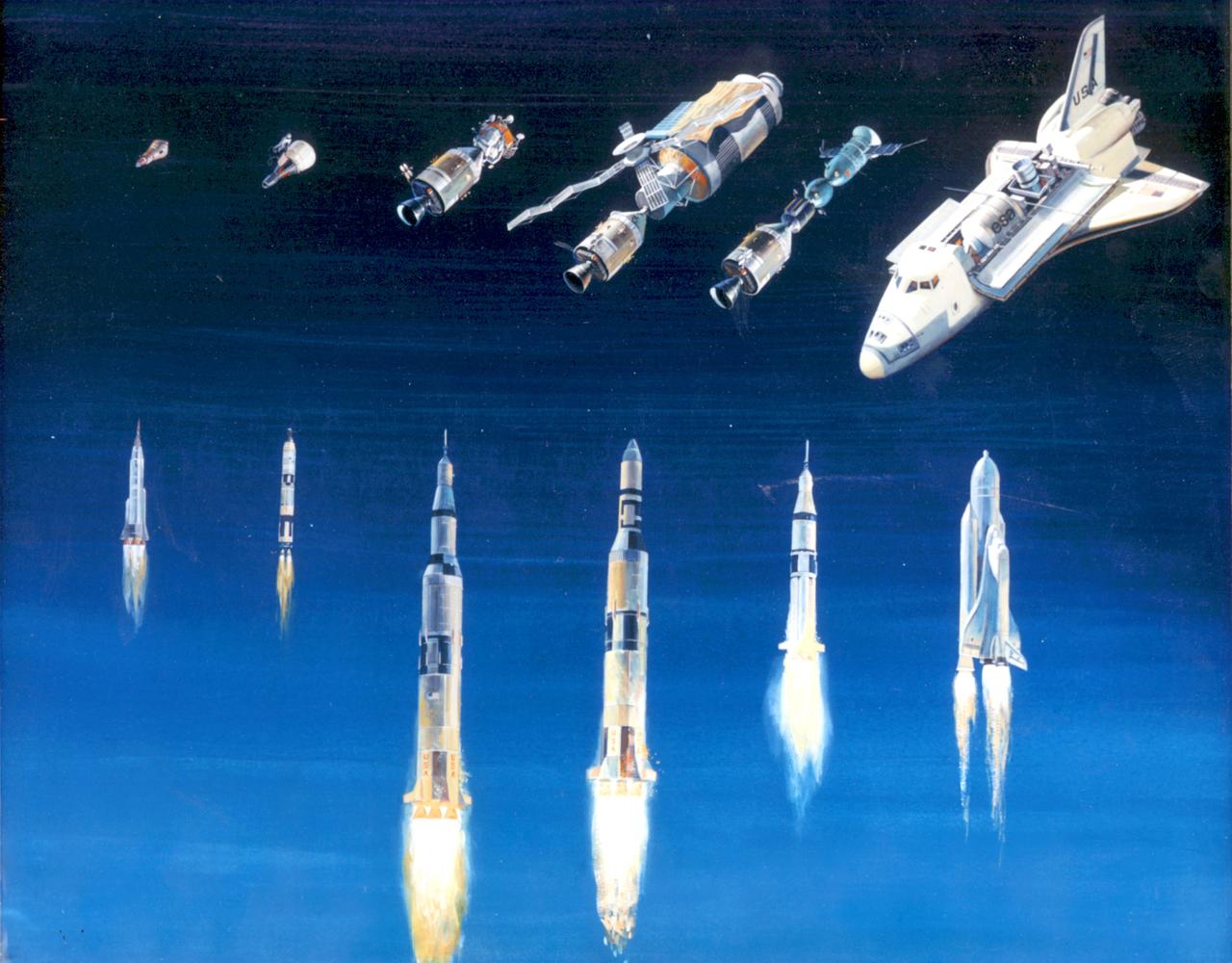 U.S. Marned Spacecraft Launch Vehicle Size Comparison