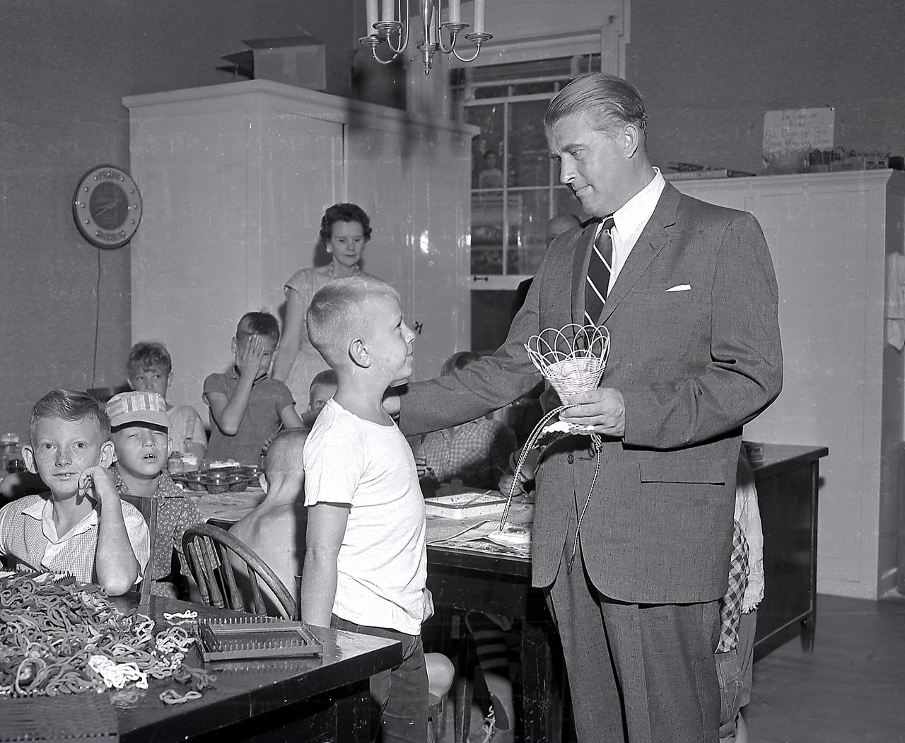 Dr. Wernher von Braun during his visit to the Huntsville Boy's Club on August 14, 1961.