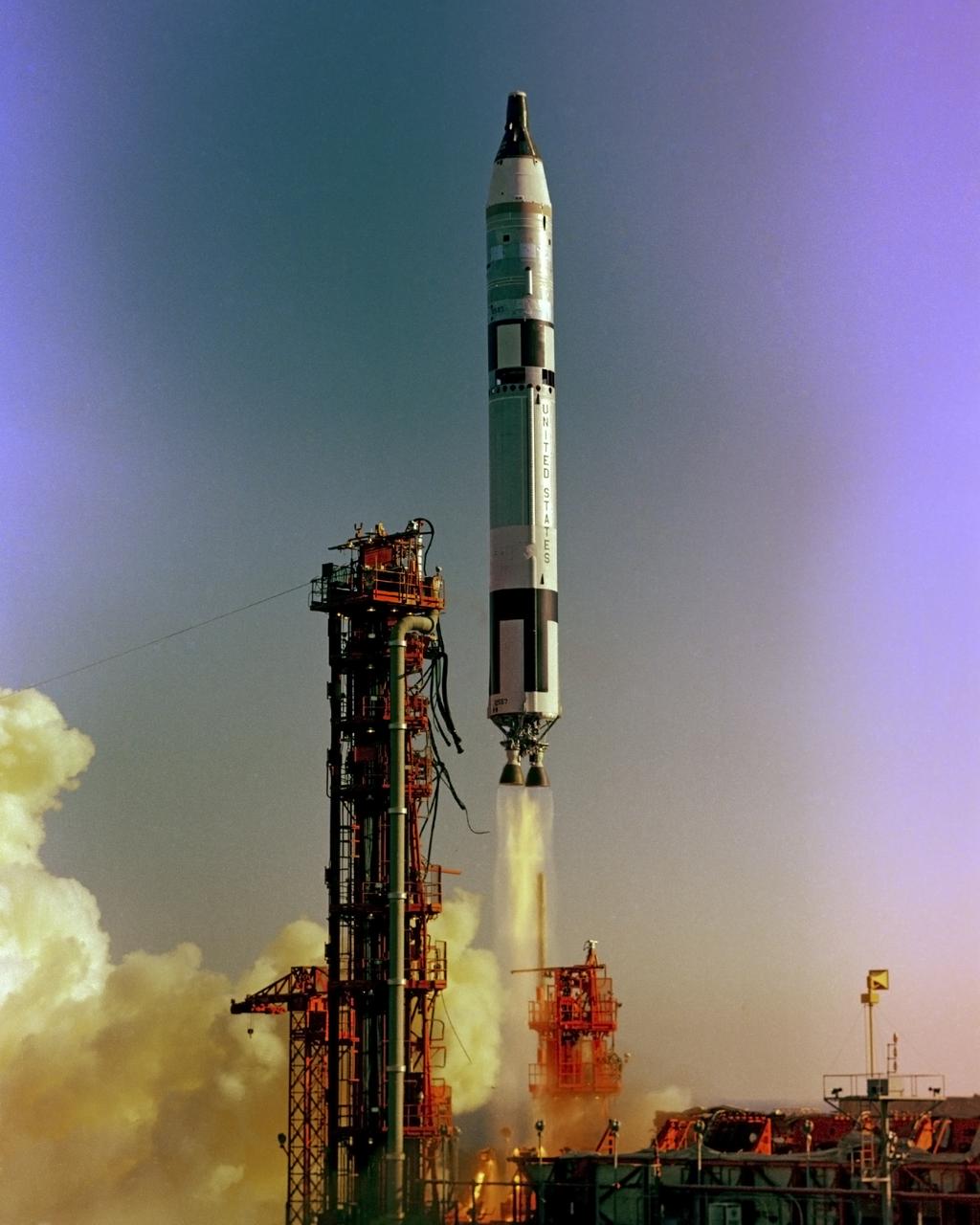 (Unmanned) Gemini Titan #2 launched from Pad # 19.  Cape Kennedy. (Test 4466)