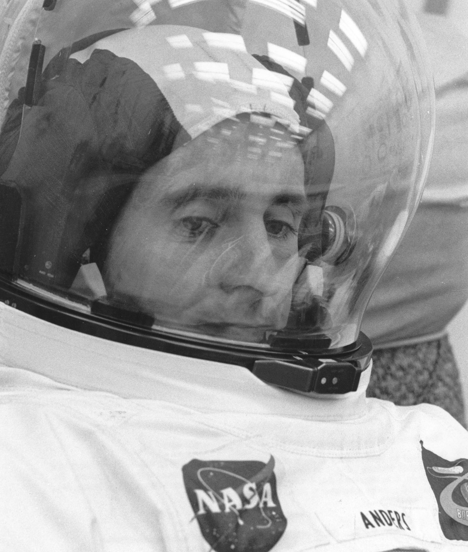 Apollo 8 astronaut William Anders wearing his spacesuit