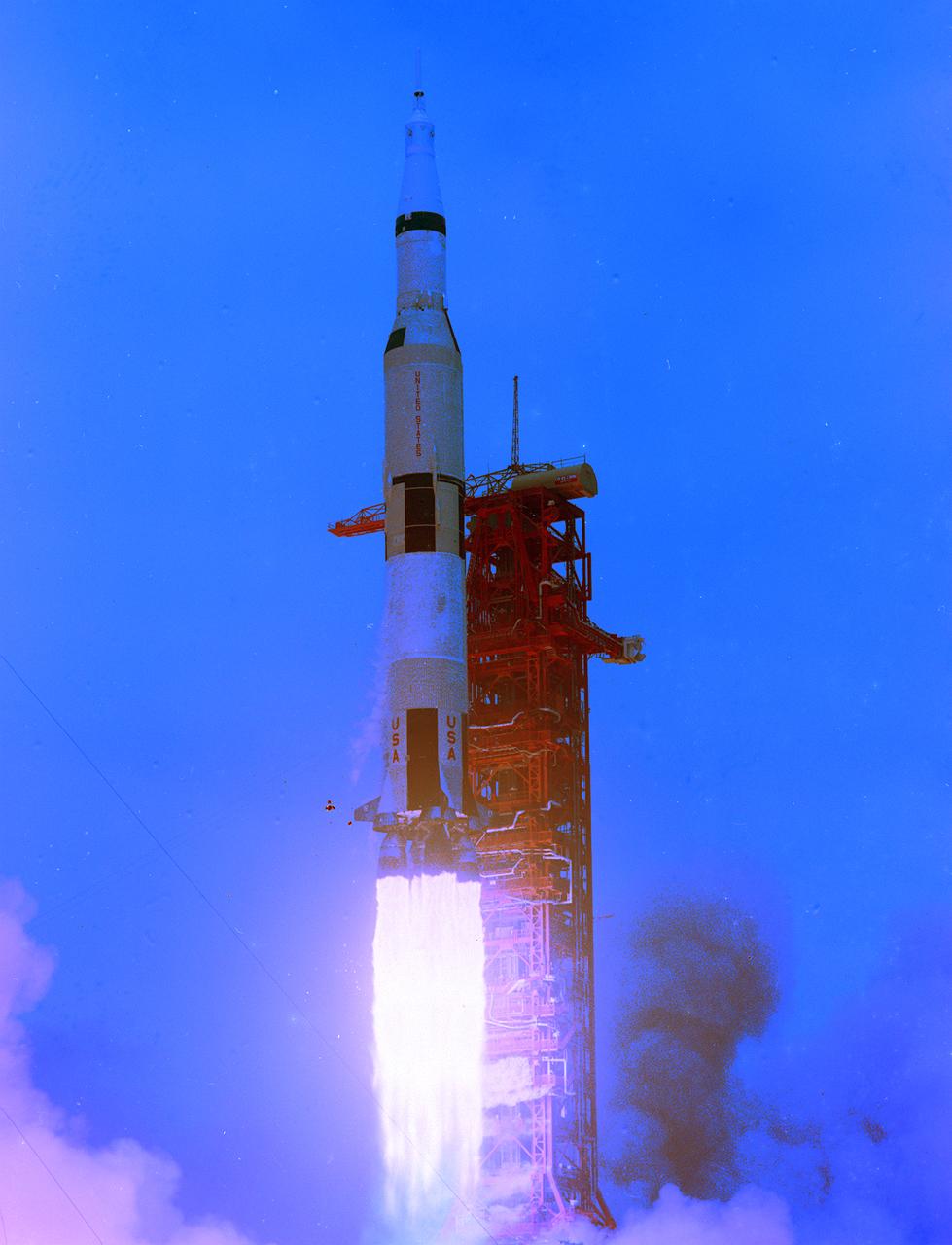 The fifth launch of the Saturn V launch vehicle (SA-505), the Apollo 10 mission with astronauts Thomas P. Stafford, John W. Young, and Eugene A. Cernan, occurred on May 18, 1969. The crew performed the first lunar orbit rendezvous, and the lunar landing mission profile was performed except for powered descent, landing, and ascent of the Lunar Module. The mission objectives were to rehearse all the steps and reproduce all the events of the Apollo 11, the first lunar landing mission, with the exception of the lunar touchdown, stay, and liftoff. 