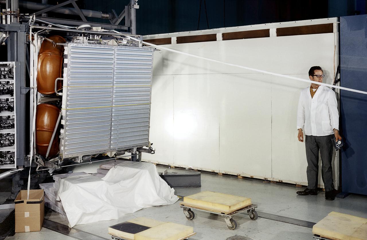 This photograph was taken during a deployment simulation of the Lunar Roving Vehicle (LRV). The LRV was built to give Apollo astronauts a greater range of mobility during the last three lunar exploration missions; Apollo 15, Apollo 16, and Apollo 17. It was designed and developed by the Marshall Space Flight Center and built by the Boeing Company.