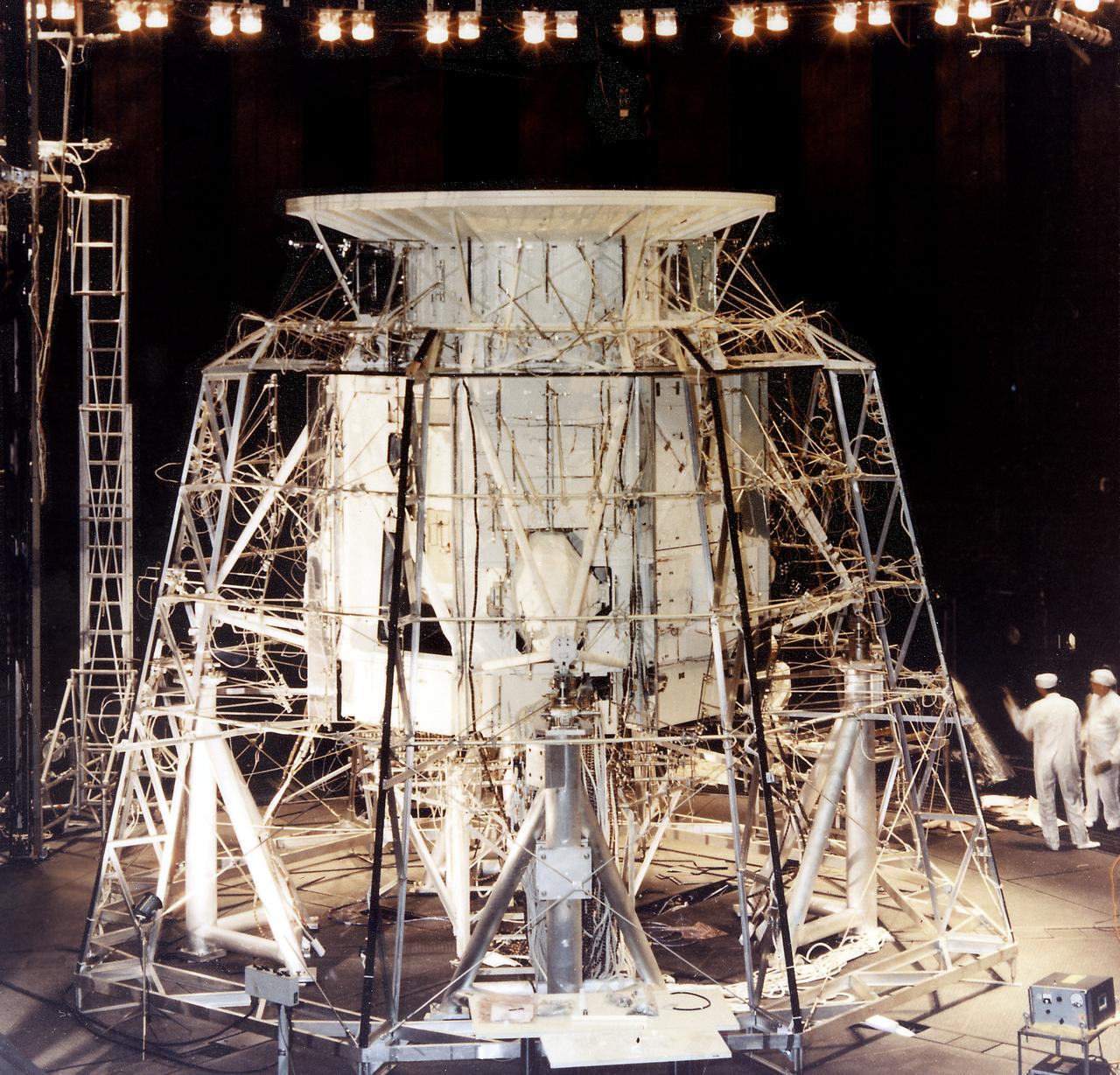 The Apollo Telescope Mount (ATM), designed and developed by the Marshall Space Flight Center, was one of four major components comprising the Skylab (1973-1979). The ATM housed the first manned scientific telescope in space. This photograph is of the ATM thermal systems unit undergoing testing in the Space Environment Simulation Laboratory of the Manned Spacecraft Center (MSC). The ATM thermal systems unit was used to control the temperatures of space instrument's subsystems during a mission. The MSC was renamed the Johnson Space Center (JSC) in early 1973.