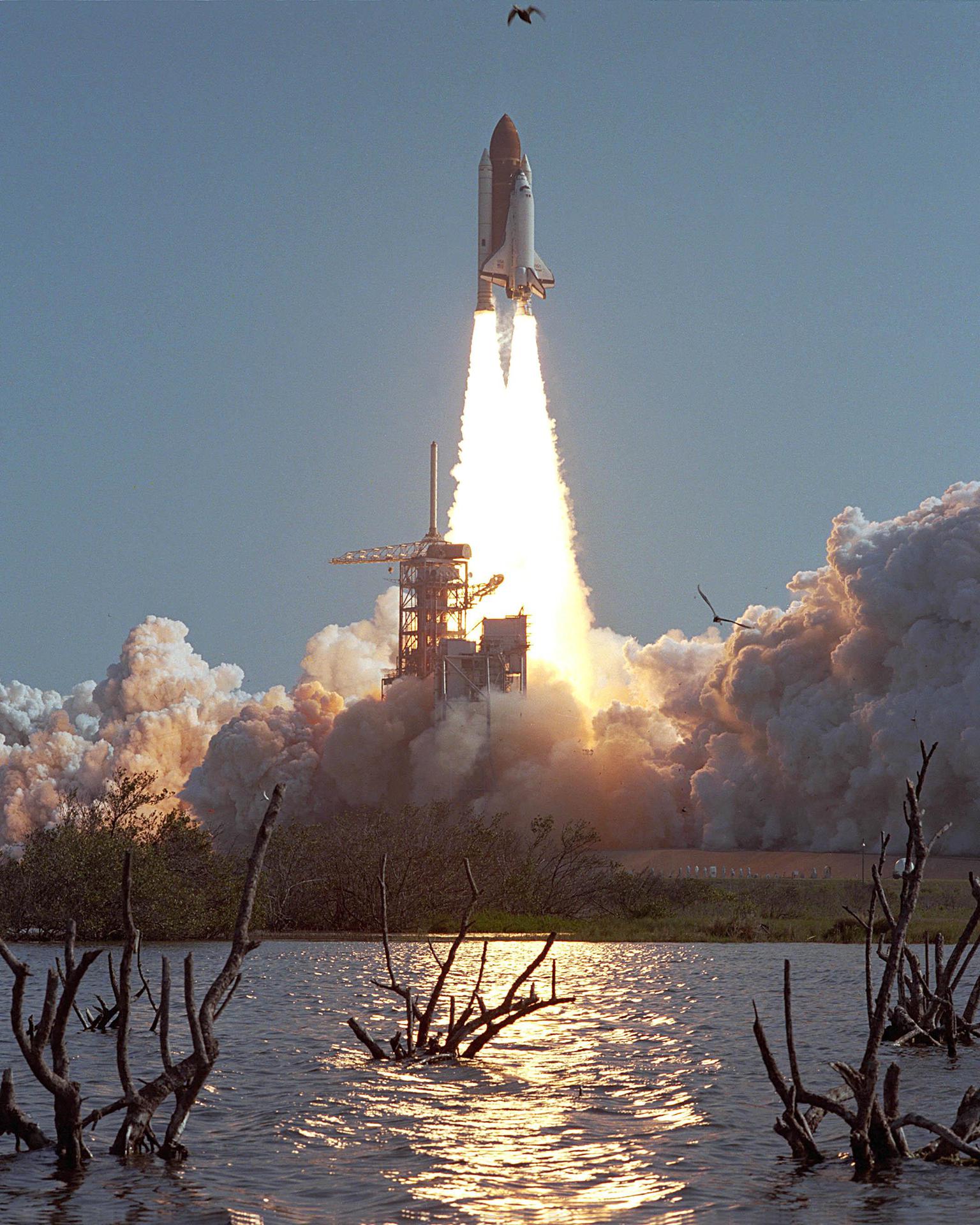 Launch of Space Shuttle Challenger for STS-41C