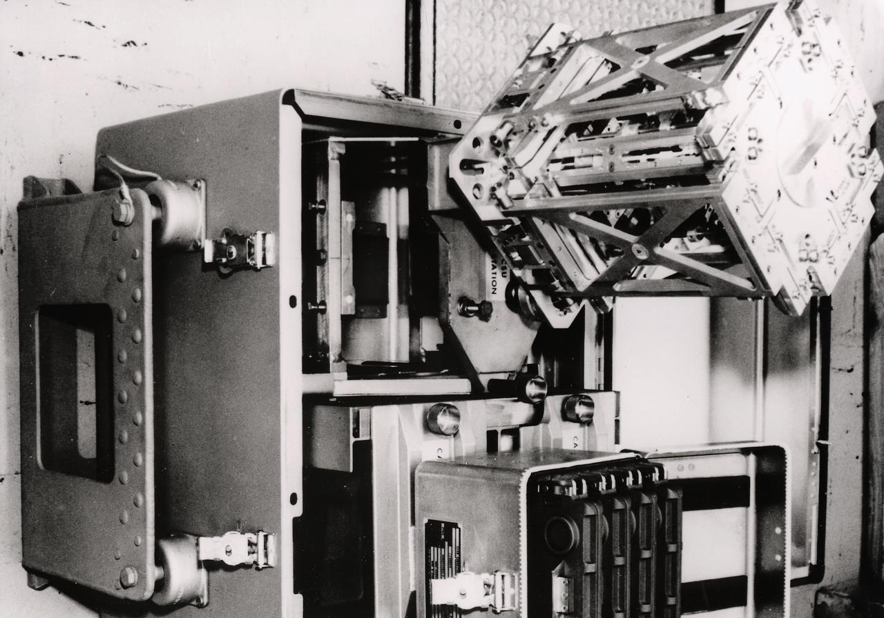 This photograph shows Skylab's Particle Collection device, a scientific experiment designed to study micro-meteoroid particles in near-Earth space and determine their abundance, mass distribution, composition, and erosive effects. The Marshall Space Flight Center had program management responsibility for the development of Skylab hardware and experiments.