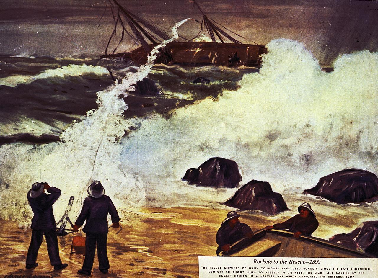 By 1870, American and British inventors had found other ways to use rockets. For example, the Congreve rocket was capable of carrying a line over 1,000 feet to a stranded ship. In 1914, an estimated 1,000 lives were saved by this technique.