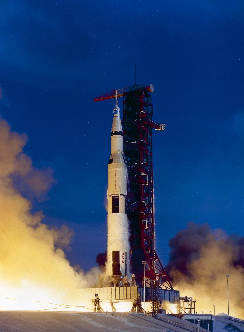 The fifth marned lunar landing mission, Apollo 15 (SA-510), carrying a crew of three astronauts: Mission commander David R. Scott, Lunar Module pilot James B. Irwin, and Command Module pilot Alfred M. Worden Jr., lifted off on July 26, 1971. Astronauts Scott and Irwin were the first to use a wheeled surface vehicle, the Lunar Roving Vehicle, or the Rover, which was designed and developed by the Marshall Space Flight Center, and built by the Boeing Company. Astronauts spent 13 days, nearly 67 hours, on the Moon's surface to inspect a wide variety of its geological features.