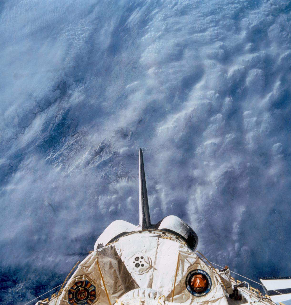 Viewing earth from STS-42.