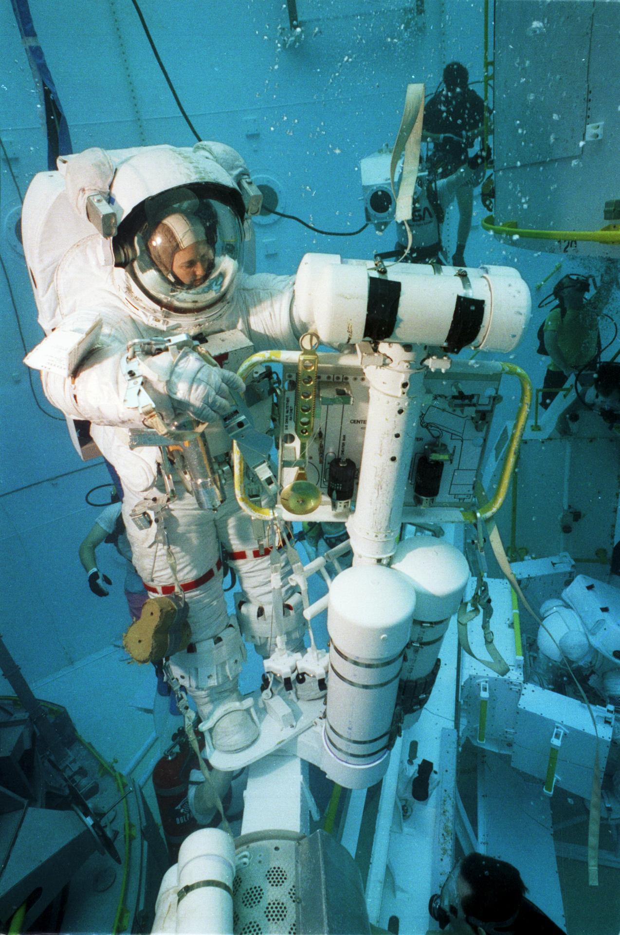 Kathryn Thornton in the Neutral Buoyancy Simulator at Marshall