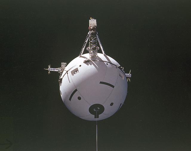 Space Shuttle Atlantis (STS-46) onboard photo of the Tethered Satellite System (TSS-1) deployment. A cooperative development effort by the Italian Space Agency (ASI) and NASA, the Tethered Satellite System (TSS) made capable the deployment and retrieval of a satellite which is attached by a wire tether from distances up to 100 km from the Orbiter. These free-flying satellites are used as observation platforms outside of the Orbiter.