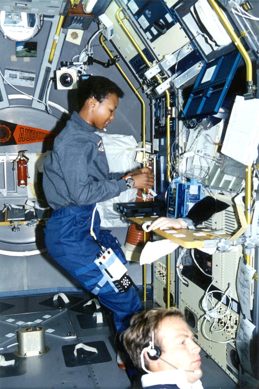 Astronaut Mae Jemison on Spacelab-J.