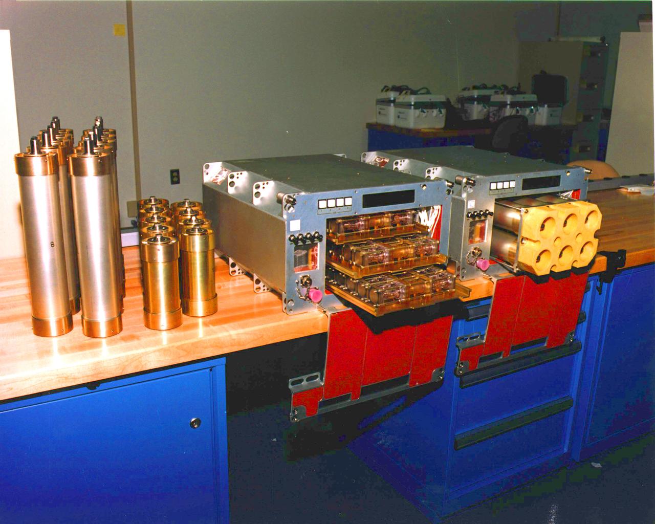Two versions of (PCAM) Protein Crystallization Apparatus for Microgravity, (DCAM) Diffusion Controled Crystallization Apparatus is in the (STES) Single Locker Thermal Enclosure System. Principal Investigator was Dan Carter.