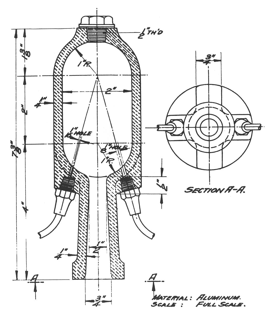 In addition to Dr. Robert Goddard's pioneering work, American experimentation in rocketry prior to World War II grew, primarily in technical societies. This is an early rocket motor designed and developed by the American Rocket Society in 1932.