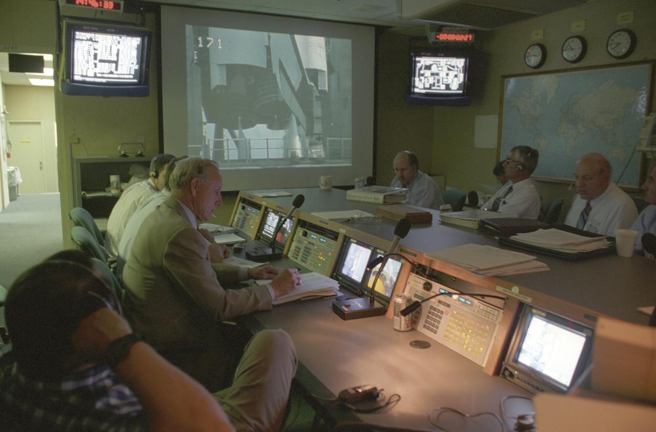 Launched on June 20, 1996, the STS-78 mission’s primary payload was the Life and Microgravity Spacelab (LMS), which was managed by the Marshall Space Flight Center (MSFC). During the 17 day space flight, the crew conducted a diverse slate of experiments divided into a mix of life science and microgravity investigations. In a manner very similar to future International Space Station operations, LMS researchers from the United States and their European counterparts shared resources such as crew time and equipment. Five space agencies (NASA/USA, European Space Agency/Europe (ESA), French Space Agency/France, Canadian Space Agency /Canada, and Italian Space Agency/Italy) along with research scientists from 10 countries worked together on the design, development and construction of the LMS. This photo was taken in the Shuttle Action Center (SAC) of the Huntsville Operations Support Center (HOSC) Spacelab Payload Operations Control Center (SL POCC) at MSFC during the mission.