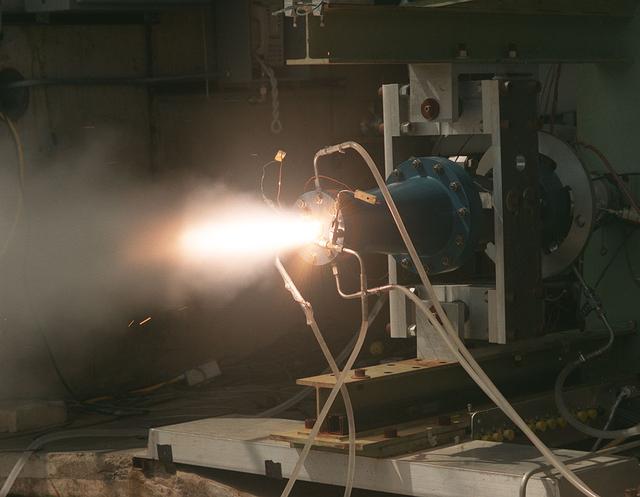 Solid fuel test performed on the Fastrac II engine cell at Marshall's Test Stand 116.