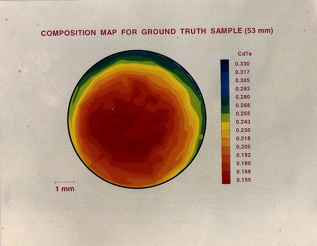 A semiconductor's usefulness is determined by how atoms are ordered within the crystal's underlying three-dimensional structure. While this mercury telluride and cadmium telluride alloy sample mixes completely in Earth -based laboratories, convective flows prevent them from mixing uniformly.