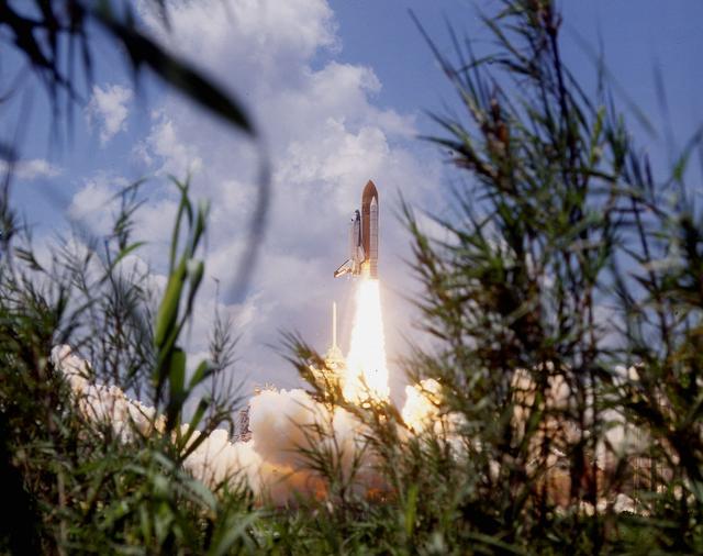 The Space Shuttle Columbia (STS-94) soared from Launch Pad 39A begirning its 16-day Microgravity Science Laboratory -1 (MSL-1) mission. The launch window was opened 47 minutes earlier than the originally scheduled time to improve the opportunity to lift off before Florida summer rain showers reached the space center. During the space flight, the MSL-1 was used to test some of the hardware, facilities and procedures that were planned for use on the International Space Station which were managed by scientists and engineers from the Marshall Space Flight Center, while the flight crew conducted combustion, protein crystal growth and materials processing experiments. Also onboard was the Hitchhiker Cryogenic Flexible Diode (CRYOFD) experiment payload, which was attached to the right side of Columbia's payload bay. These payloads had previously flown on the STS-83 mission in April, which was cut short after nearly four days because of indications of a faulty fuel cell. STS-94 was a reflight of that mission.