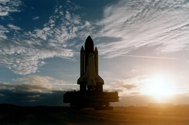 NASA image: STS-82 Discovery moves toward Launch Pad 39A