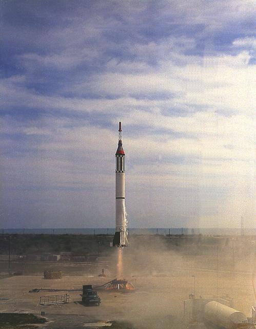 The Mercury-Redstone Booster Development vehicle (MR-BD) lifts off from Cape Canaveral March 24, 1961. This test flight evaluated changes incorporated in the booster designed to reduce vehicle oscillations and vibrations. The Mercury-Redstone launch vehicle was developed by Dr. Wernher von Braun and the rocket team in Huntsville, Alabama.